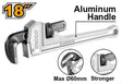 INGCO Pipe Wrench 18" Ø60mm – Aluminum Handle