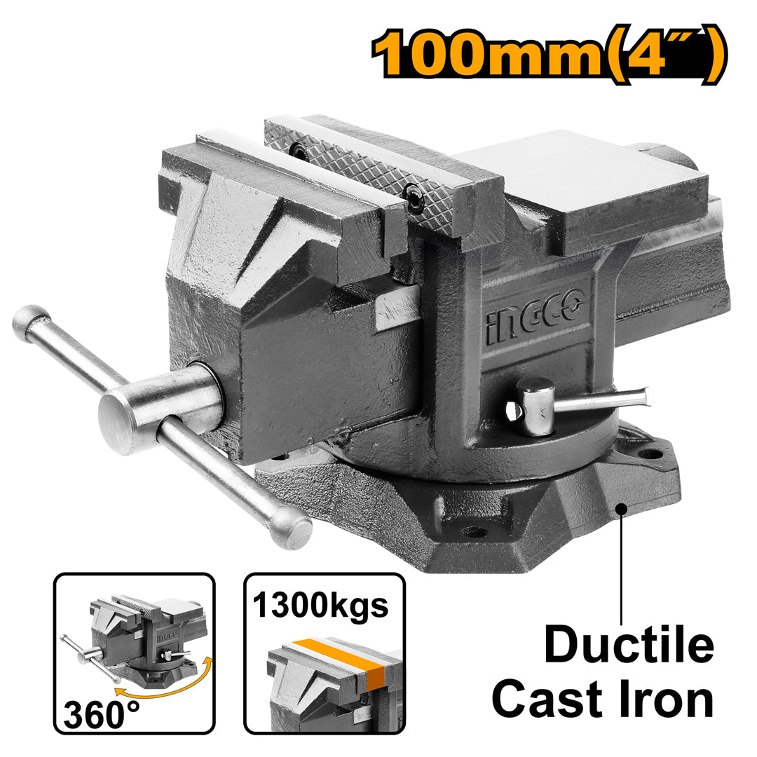 Ingco Bench Vise 4 Inch with Anvil Tape HBV084