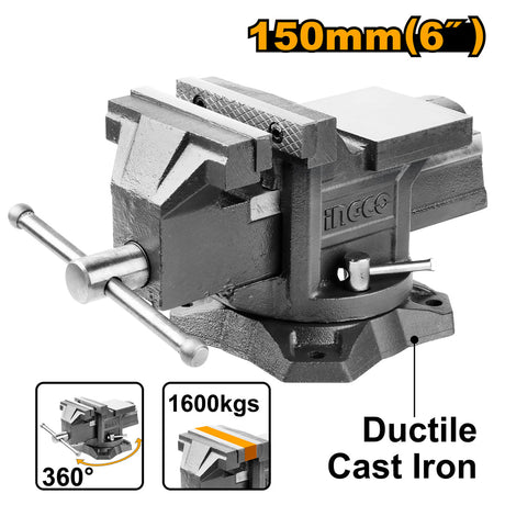 Ingco 6 Inch Bench Vise with Anvil HBV086 - Winland Depot