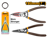 7"/180mm Straight External & Interior Seeger Ring Circlip Pliers with Spring ING-HT