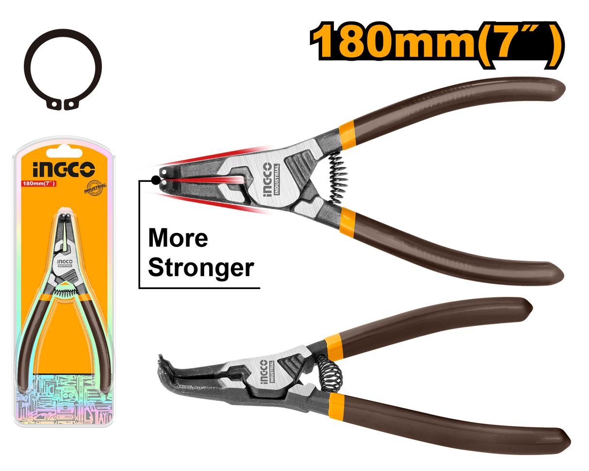 7inch/180mm Circlip Pliers Bent Head External HCCP261802 ING-HT