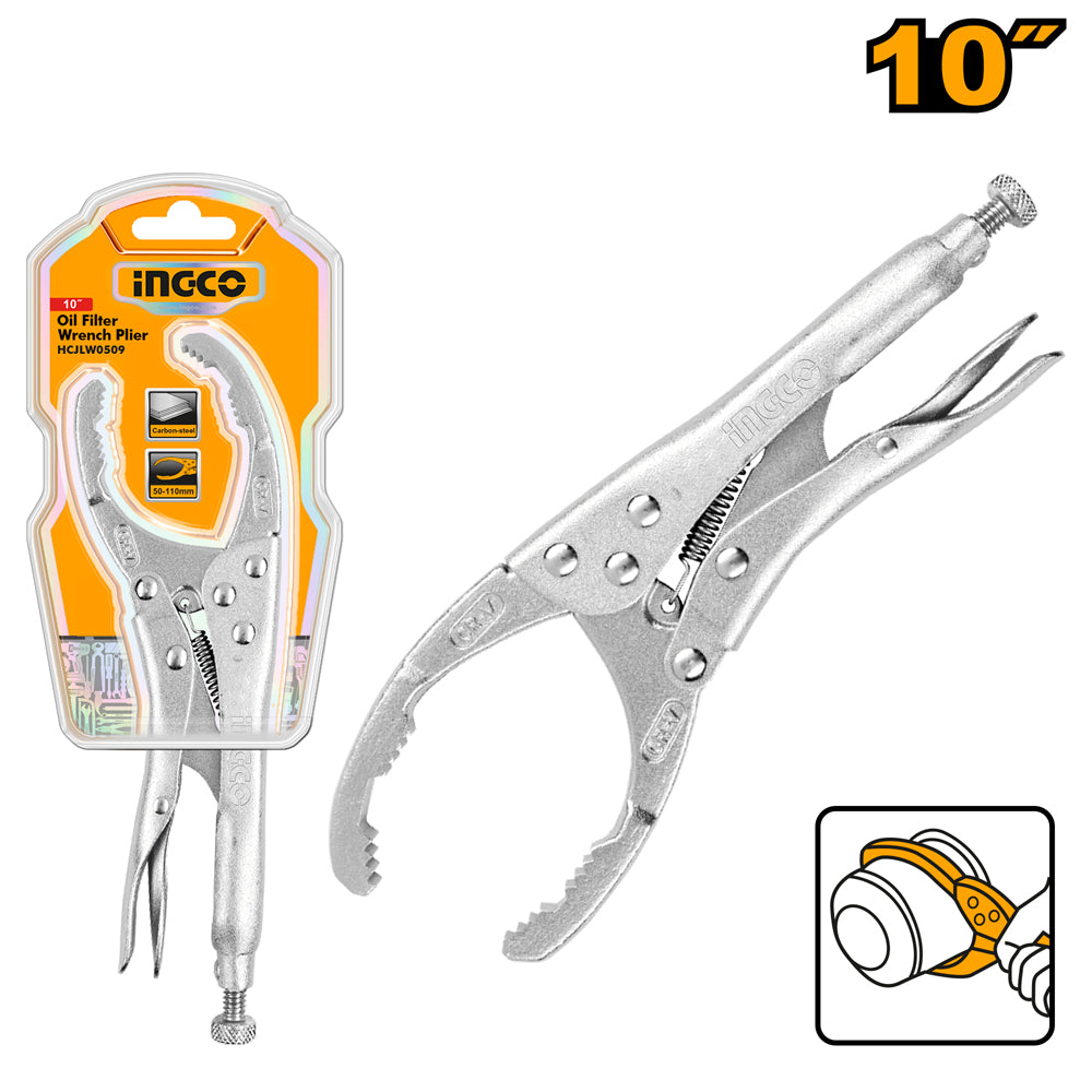 10 Inch Adjustable Oil Filter Wrench Locking Plier 50-110mm HCJLW0509