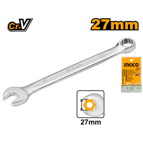 Ingco 27mm to 30mm Combination Spanner Chrome Vanadium CR-V Matte Finish HCSPA281