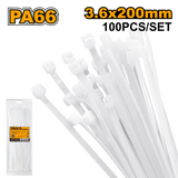 Ingco 100 pcs/pack Cable Tie White 100mm to 760mm HCT (IHT)