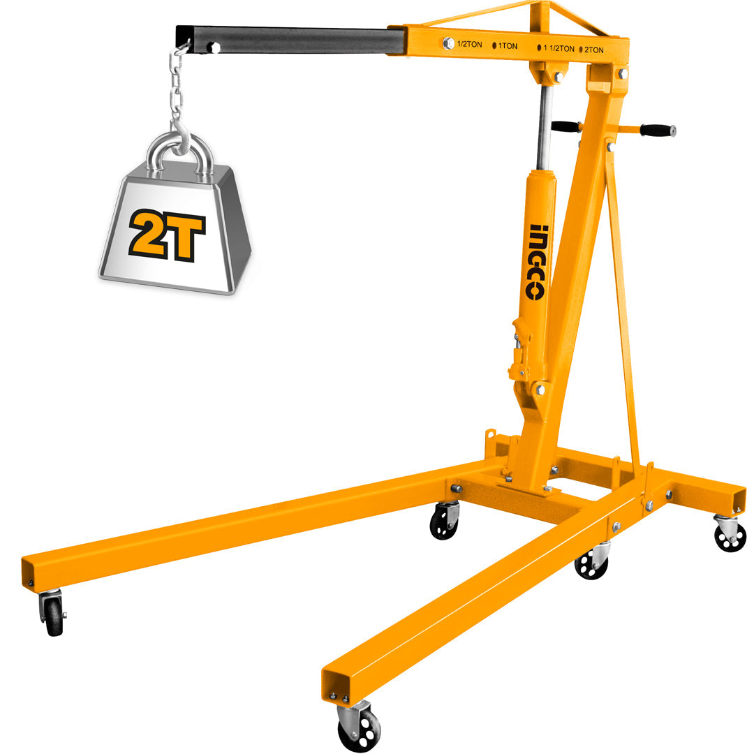 Ingco Engine Crane 2 Tons for Hydraulic Part with 25-2000mm Lifting Range HEC21