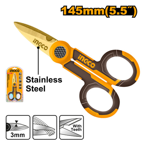 Ingco 5.5 Inch Electrician's Scissors HES02855 - Winland Depot