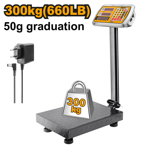 INGCO HESA33003 300kg rechargeable platform weighing scale
