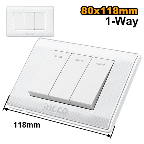 Ingco 3 - Gang 1 - Way Universal Switch Outlet HESSH18131 - Winland Depot