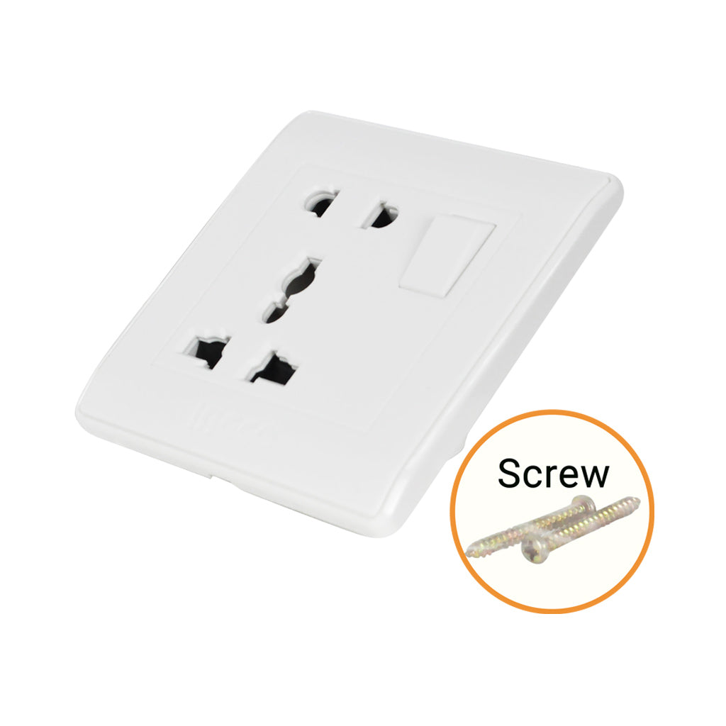 Universal Socket with Switch Outlet 250V~ | 50/60Hz 86 x A86mm HESST1116A ING-PT