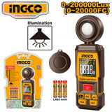 Ingco Digital LED Luxmeter Lux Meter 0~200000Lux ING-PT