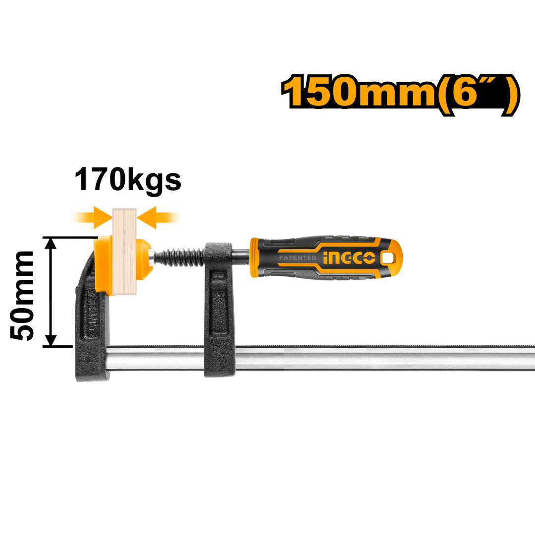 Ingco F-Clamp with Rubber Handle HFC020501