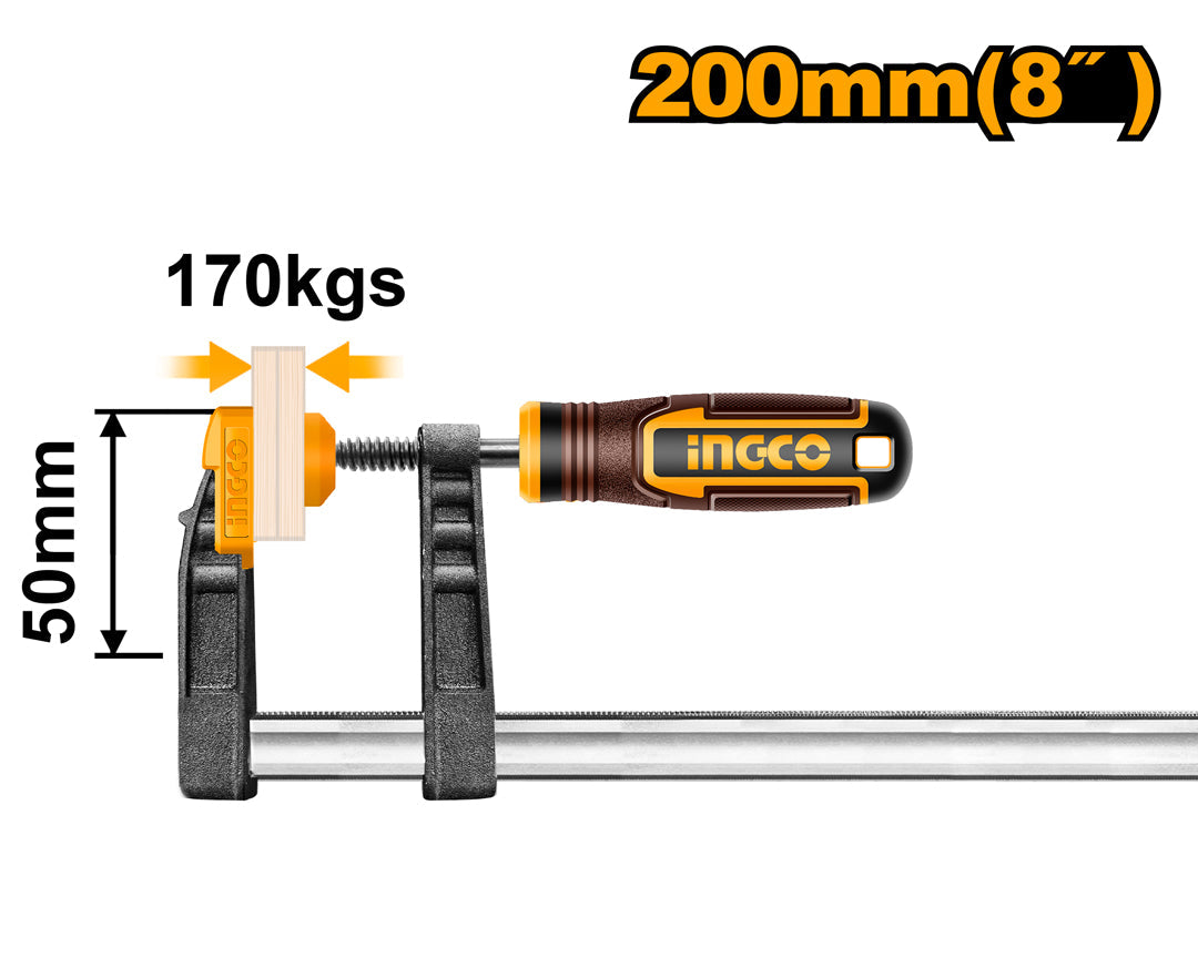 Ingco F-Clamp with Rubber Handle HFC020502