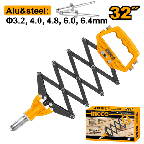 Ingco 32 Inch Industrial Graded Folding Hand Riveter HFOR321 - Winland Depot