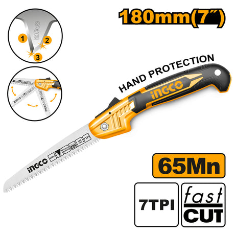Ingco 7 Inches Fast Cut Foldable Saw HFSW18028C - Winland Depot