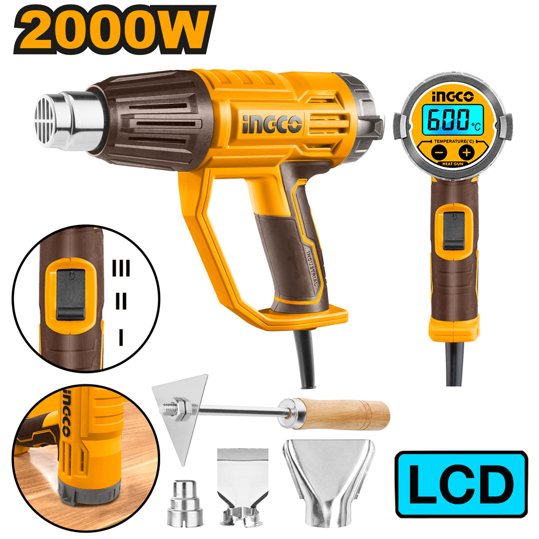 Ingco Construction Heat Gun 2000W LCD Display HG200058