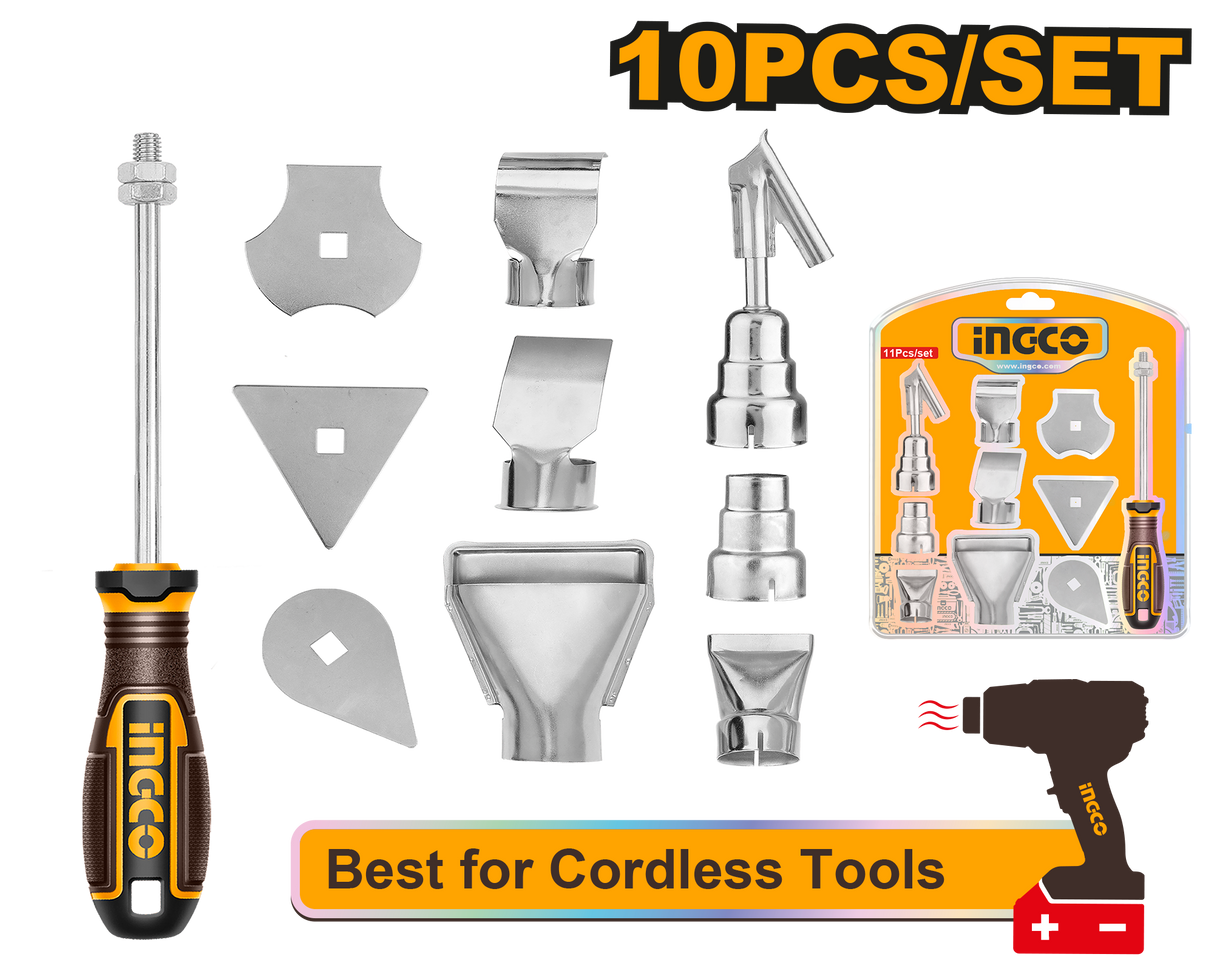 10PCS/SET Heat Gun Accessories Best for Cordless Tools HGA0131 ING-COR