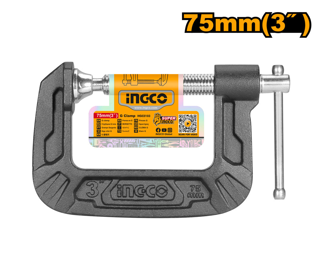 Ingco G Clamp 3 Inch Body Malleable Cast Iron HGC0103