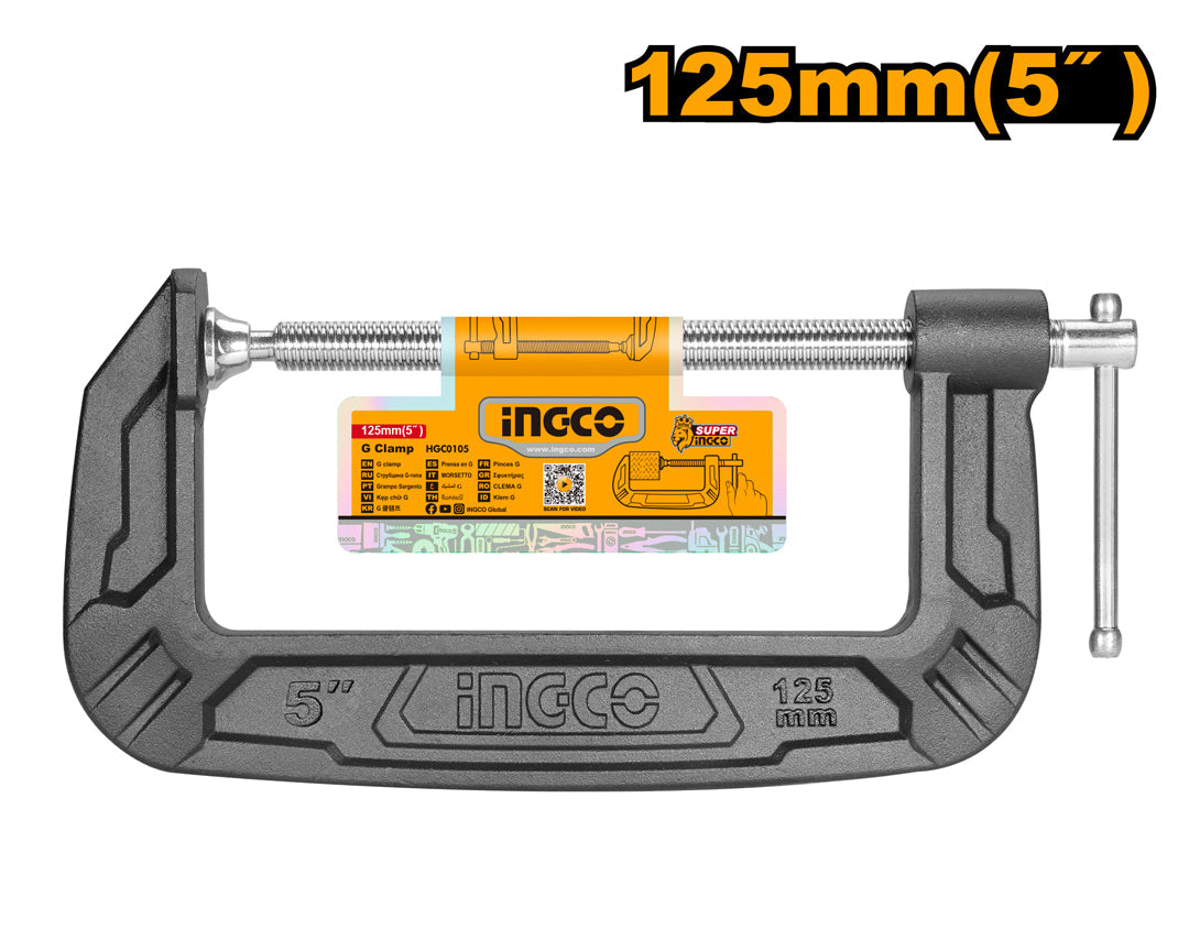 Ingco G-Clamp Cast Iron 125mm HGC0105