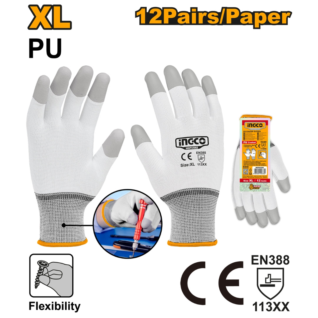 PU Gloves XL Class A Cotton for Hand Protection HGPUG02 ING-SE