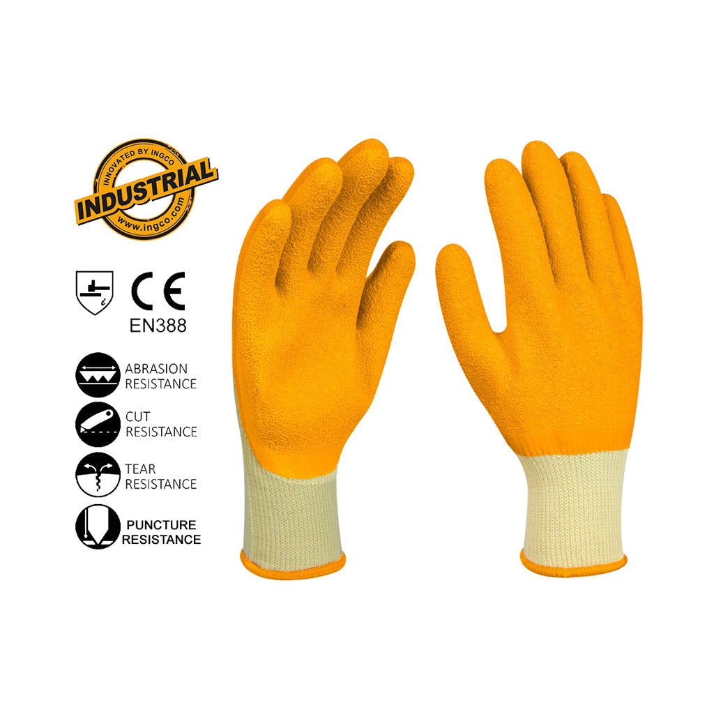 Ingco Industrial Latex Fully Coated Cotton Gloves HGVL04-XL