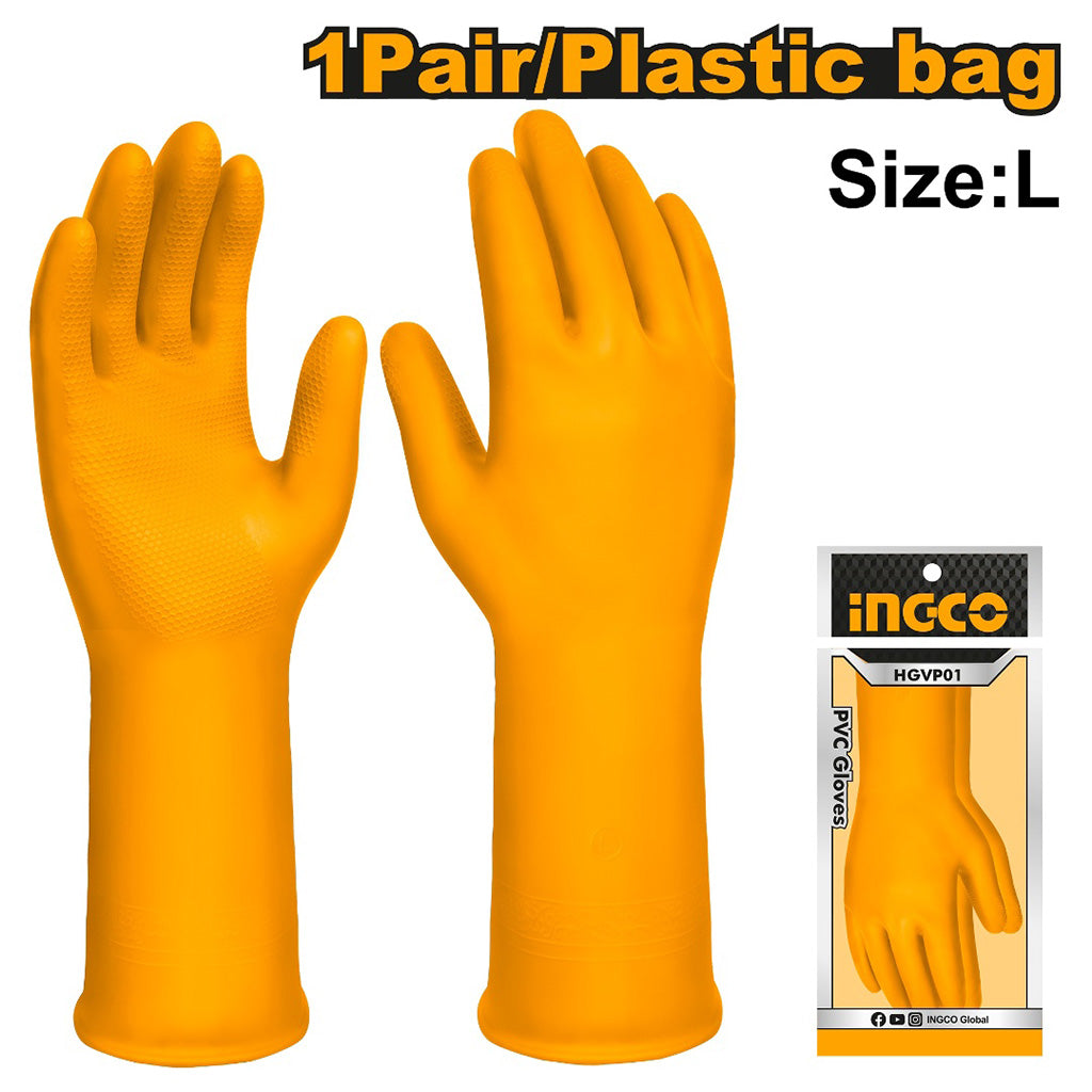 Ingco PVC Safety Gloves 32cm HGVP01