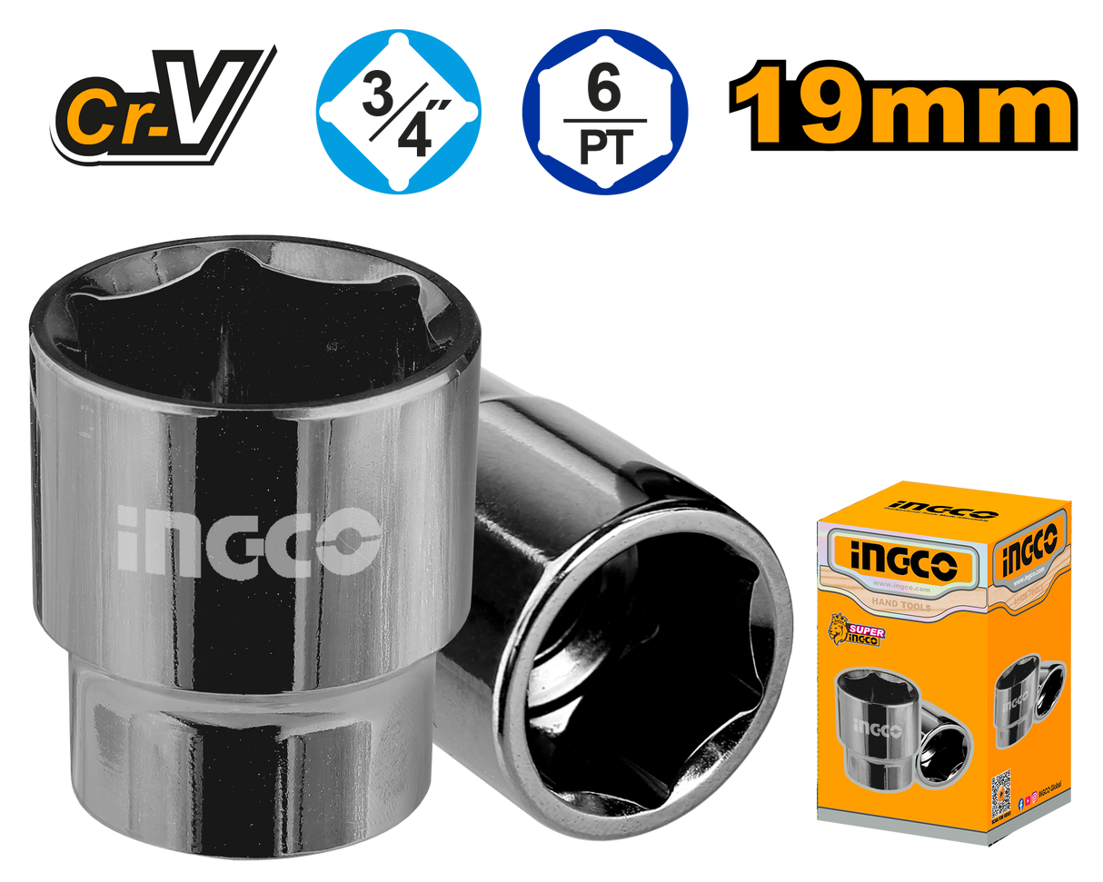 3/4inch Hexagonal Socket Chromed Plated Heat Treatment CR-V SOLD PER PIECE ING-AC