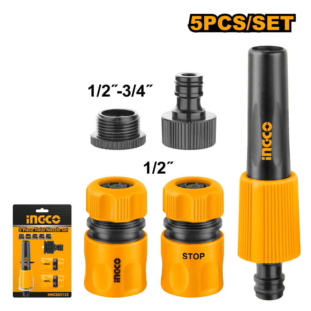 5 Piece Garden Spray Twist Nozzle Set HHCS05122