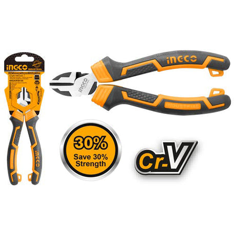 Ingco 6 Inch High Leverage Diagonal Cutting Pliers CR - V HHLDCP28160 - Winland Depot