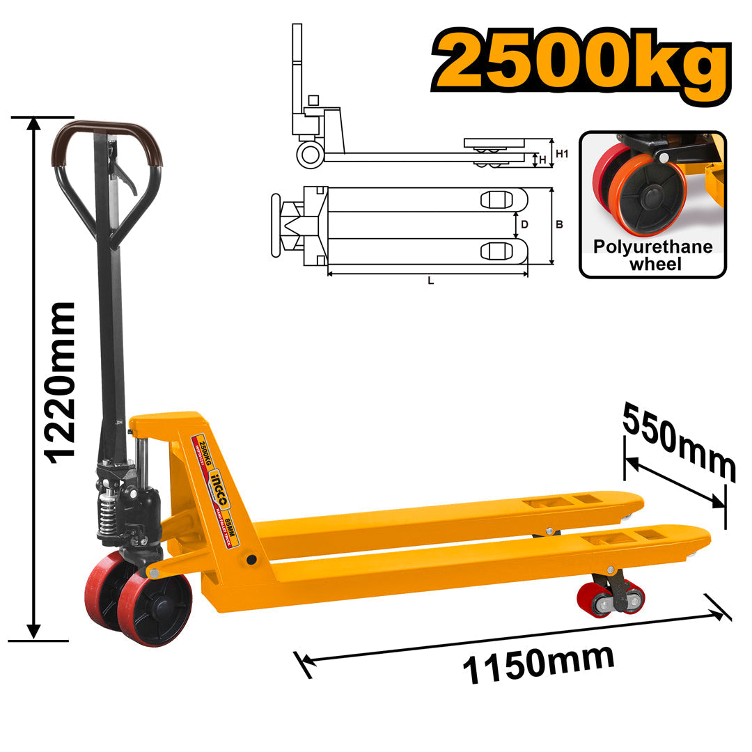 2500kg-3000kg Hand Pallet Truck HHPT01301 / HHPT01251 ING-HT