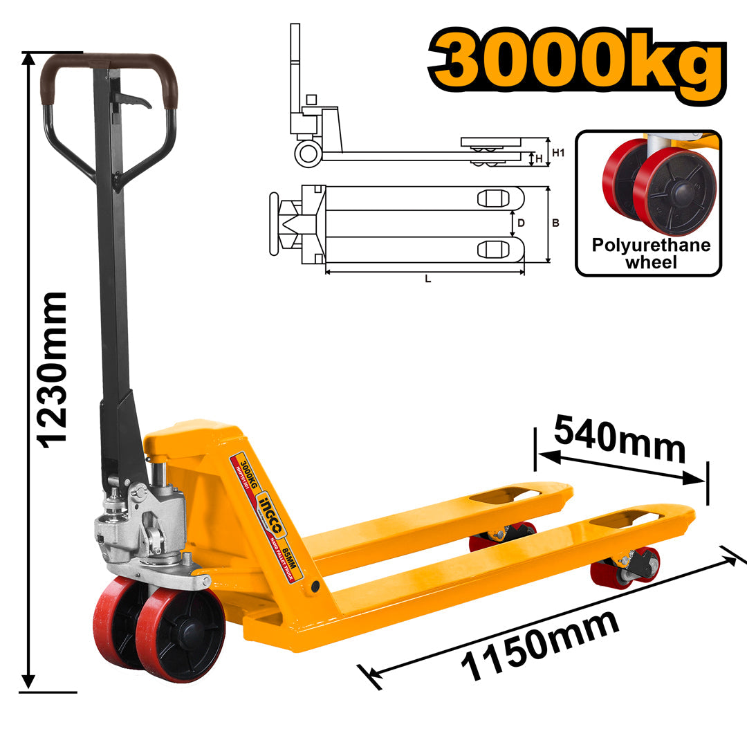 2500kg-3000kg Hand Pallet Truck HHPT01301 / HHPT01251 ING-HT