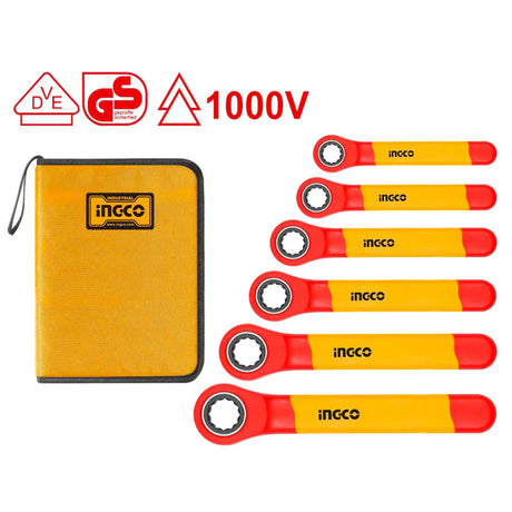 Ingco 6 Pcs Insulated Ratchet Wrench Set HKISPA0603 - Winland Depot