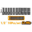 Ingco 10 Pcs 1/2 Inch Drive Deep Impact Socket Set HKISSD12102L - Winland Depot
