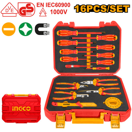 Ingco 16 Pcs Insulated Hand Tools Set HKITH1601 - Winland Depot