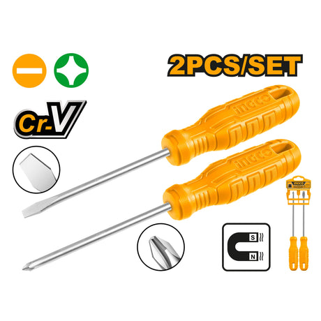 Ingco 2 Pcs / Set Screwdriver HKSD0258 - Winland Depot