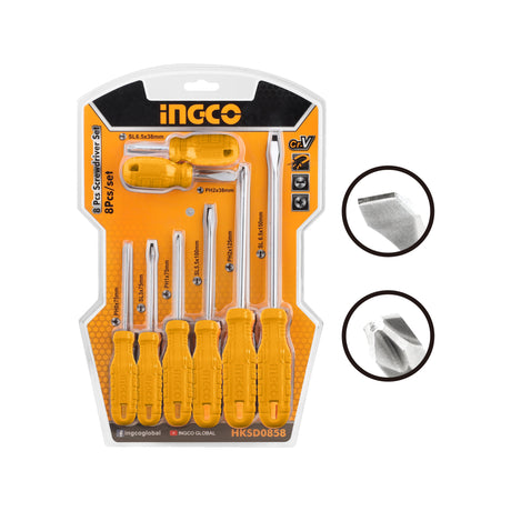 Ingco 8 Pcs Screwdriver Set HKSD0858 - Winland Depot