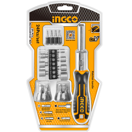 Ingco 24 Pcs Screwdriver and Bits Set HKSDB02482 - Winland Depot