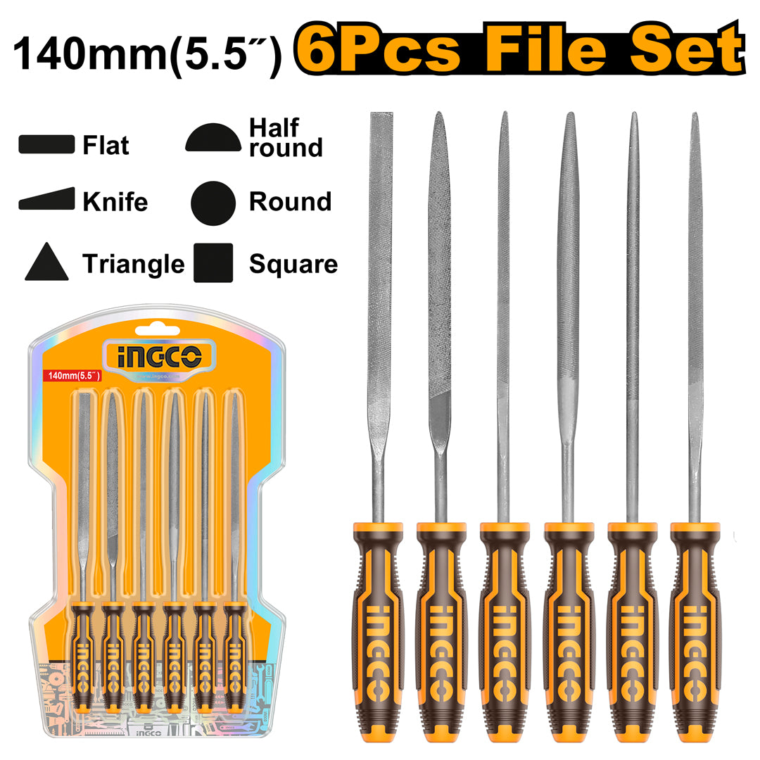 Ingco 6 Pcs File Set 5.5 Inch HKTF63 – INGCO Philippines