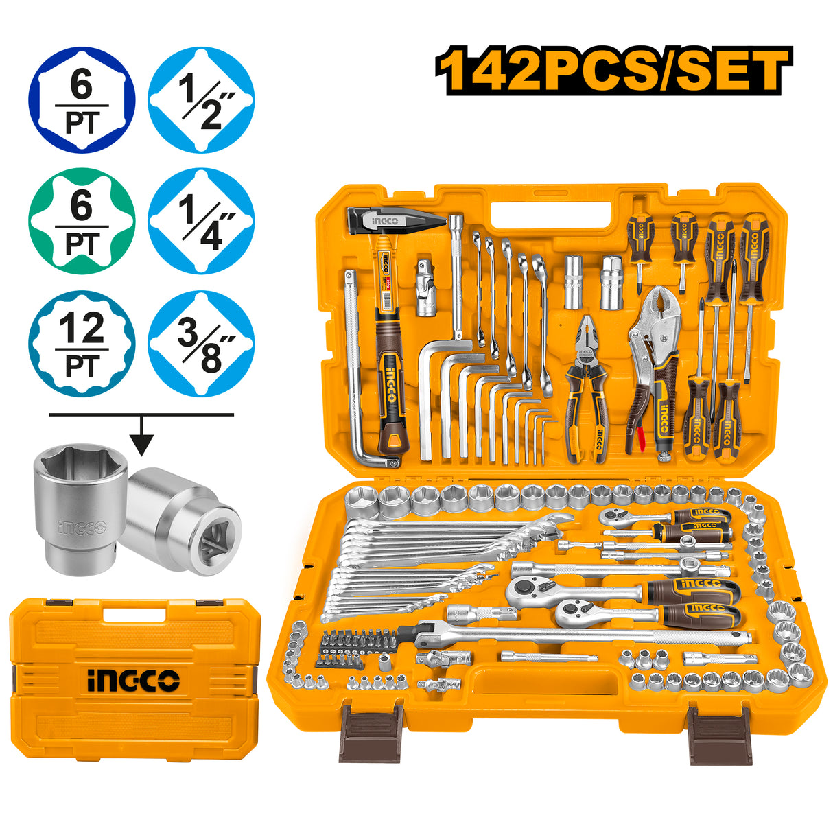 142 Pcs Combination Tool Set HKTHP21421