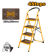 Non-slip Steps with Wide Platform Steel Tube Ladder ING-HT