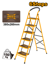 Non-slip Steps with Wide Platform Steel Tube Ladder ING-HT