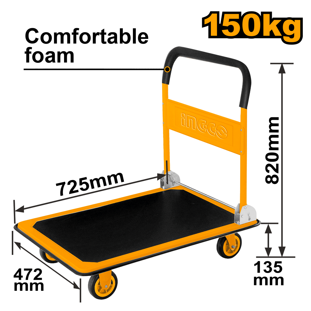 150kg Foldable Platform Hand Truck HPHT11502 ING-HT