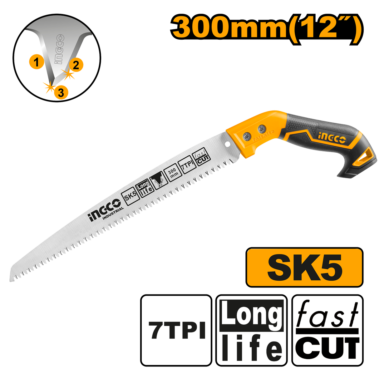 Industrial 12 Inch Straight Pruning Saw for Trees Branch Cutter HPS3008