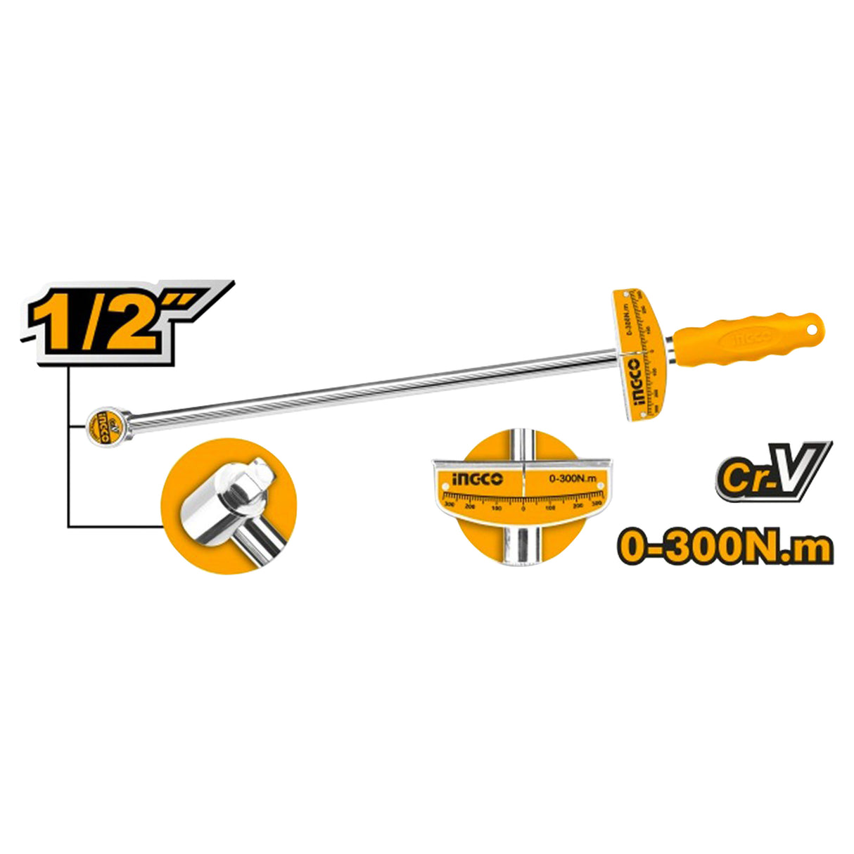 1/2 Inch Torque Wrench Square Drive HPTW300N1