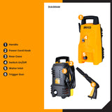 High Pressure Washer 90Bar (1300PSI) HPWR12008