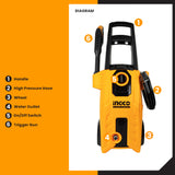 High Pressure Washer 1800 Watts HPWR18008P