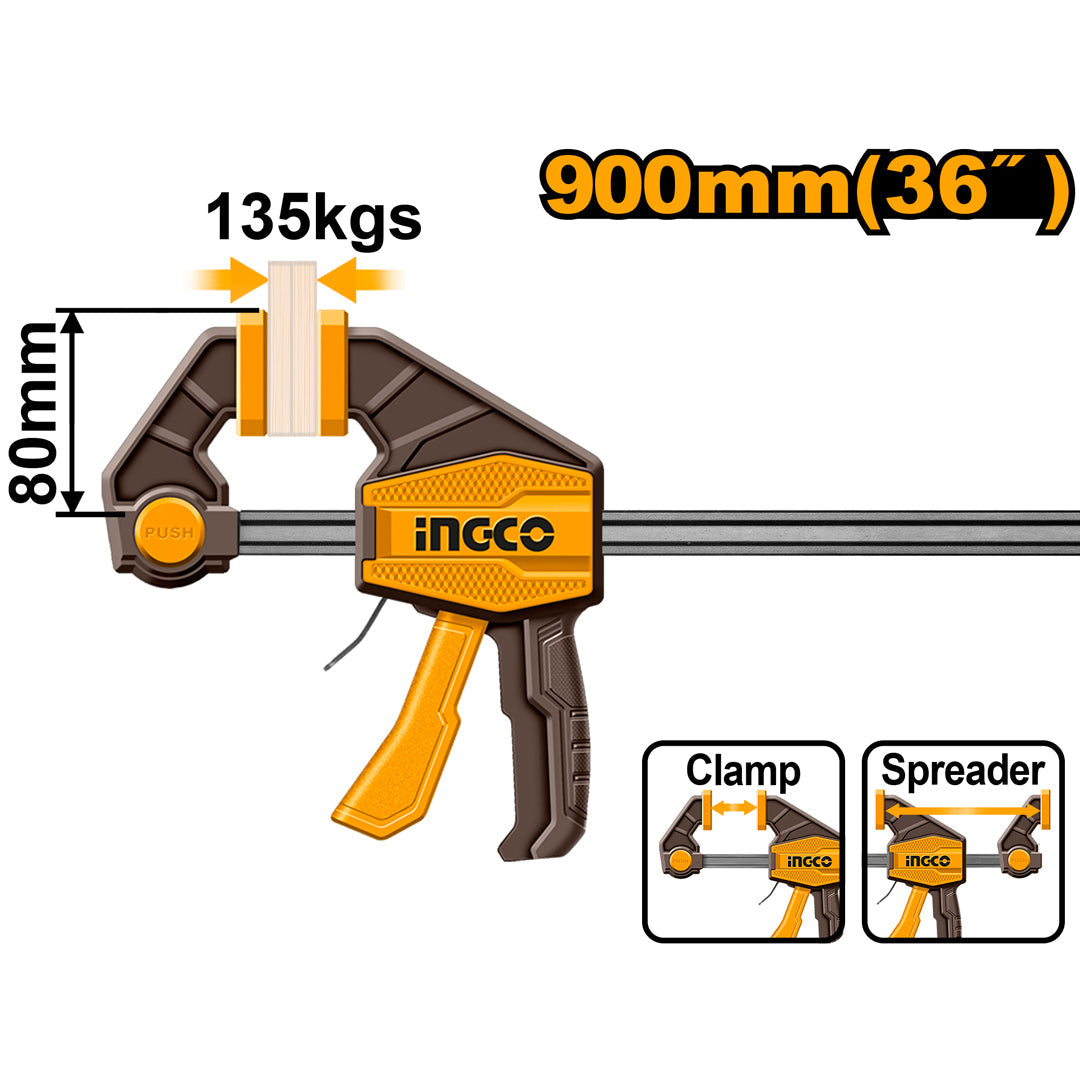 Ingco Quick Bar Clamp Woodwork Tool 43-Inch HQBC36803