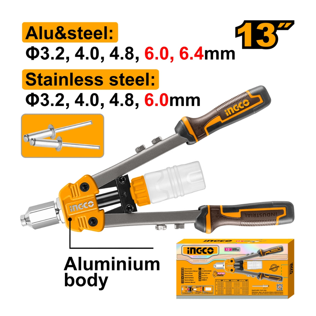 13 inches Hand Riveter Aluminum Steel Rivet HR131 ING-HT