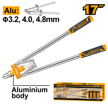 Ingco 17 Inch Hand Riveter Aluminum Steel HR171 - Winland Depot