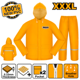 Industrial Rain Coat Suit Set w/ Zipper and Pocket 100% NEW PVC ING-RC
