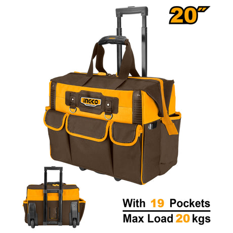 Ingco 20 Inch Industrial Rolling Rigid Tool Bag Organizer Box HRRTB2015 - Winland Depot